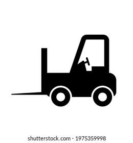 Forklift icon on white background. Stock vector illustration.