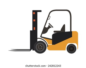 Forklift Icon On White Background Stock Vector Royalty Free 242812243