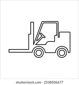 Forklift Icon In Outline Style