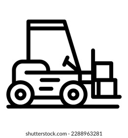 Forklift icon outline vector. Traffic freight. Cargo delivery