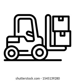 Forklift icon. Outline forklift vector icon for web design isolated on white background