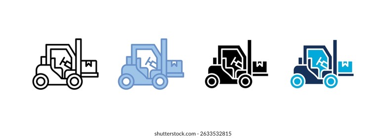 Forklift Icon Set Multiple Style Collection