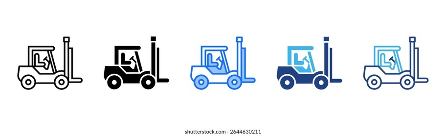 Forklift icon set multiple style collection