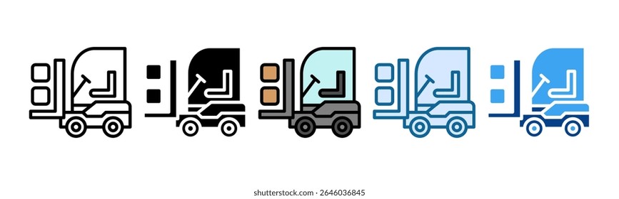 Forklift Icon Set Multiple Style Collection