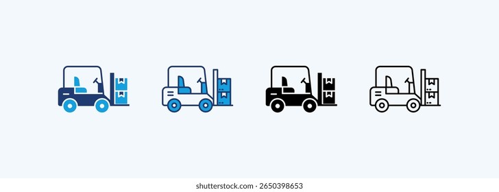 Forklift Icon Set Multiple Style Collection