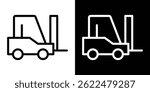 Forklift icon shape graphic simple plain clipart symbol. thin line outline art