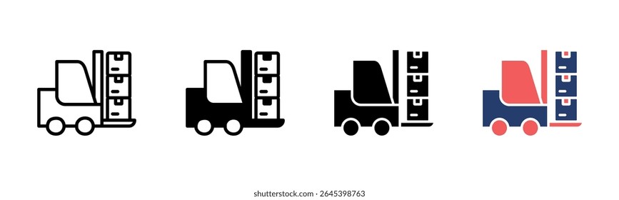 Forklift icon sheet multiple style collection