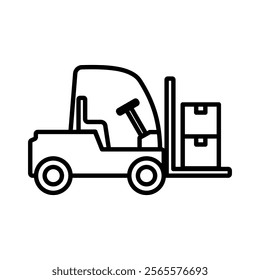 forklift icon, simple flat style, illustration, logo sign symbol pictogram template, for ui or ux isolated on white for mobile app, editable