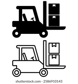 Forklift icon, simple flat style, illustration, logo sign symbol pictogram template, for ui or ux isolated on white for mobile app, editable