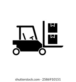 Forklift icon, simple flat style, illustration, logo sign symbol pictogram template, for ui or ux isolated on white for mobile app, editable