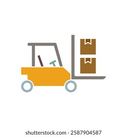 Forklift icon, simple flat style, illustration, logo sign symbol pictogram template, for ui or ux isolated on white for mobile app, editable