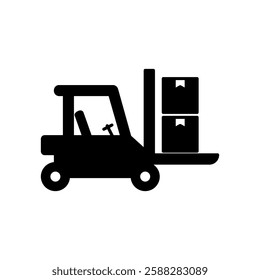 Forklift icon, simple flat style, illustration, logo sign symbol pictogram template, for ui or ux isolated on white for mobile app, editable