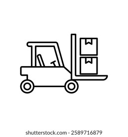 Forklift icon, simple flat style, illustration, logo sign symbol pictogram template, for ui or ux isolated on white for mobile app, editable
