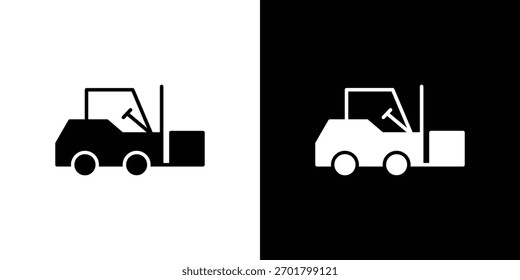 Icono de la carretilla elevadora, estilo plano simple. para los diseños de ui o de ux