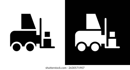 Forklift icon in solid flat trendy design style.