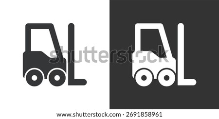 Forklift Icon. Solid glyph series icon