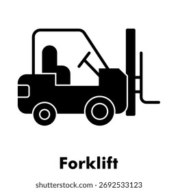 Ícone de empilhadeira em estilo sólido. Ilustração vetorial para design gráfico