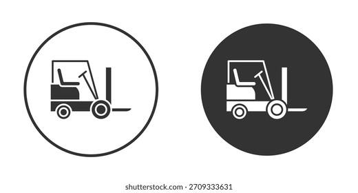 Forklift icon symbol sign in solid style.