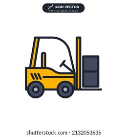 forklift icon symbol template for graphic and web design collection logo vector illustration