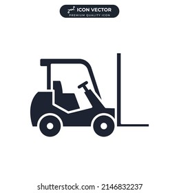 forklift icon symbol template for graphic and web design collection logo vector illustration