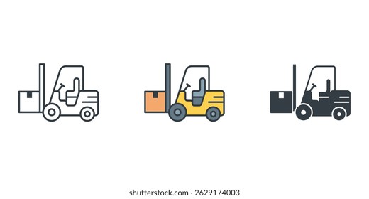 Forklift icon symbol vector illustration isolated on white background