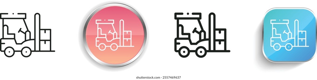 forklift icon. Thin Linear, Regular and Button Style Design Isolated On White Background