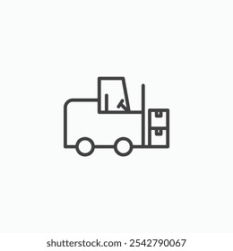 Forklift icon in thin outlined.
