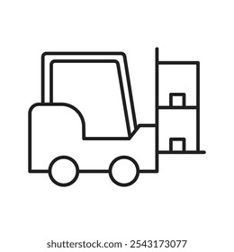 Forklift icon. thin stroke and solid.