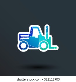 forklift icon vector button logo symbol concept.