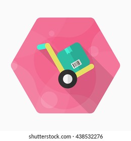Forklift icon, Vector flat long shadow design. Shipping and logisticst concept.