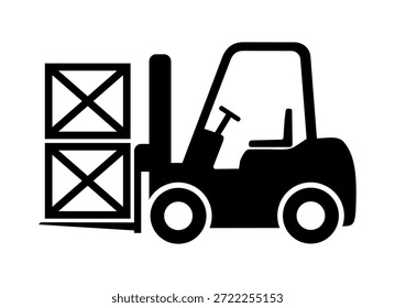 Icono de la carretilla elevadora, Vector gráfico, ilustración.