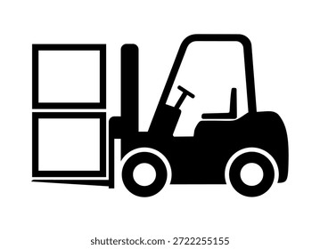 Icono de la carretilla elevadora, Vector gráfico, ilustración.