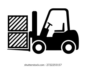 Icono de la carretilla elevadora, Vector gráfico, ilustración.