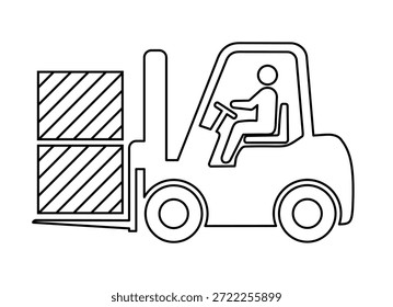 Icono de la carretilla elevadora, Vector gráfico, ilustración.