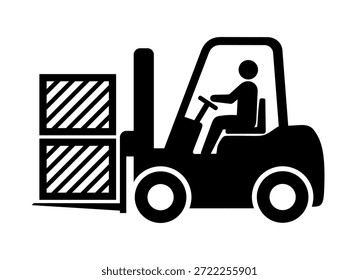 Icono de la carretilla elevadora, Vector gráfico, ilustración.