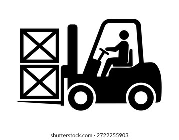 Icono de la carretilla elevadora, Vector gráfico, ilustración.