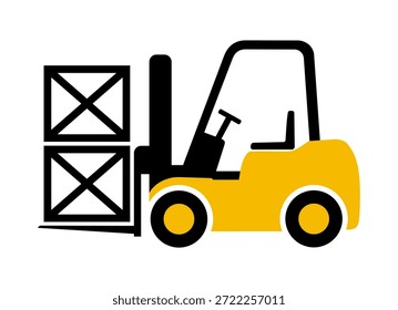 Icono de la carretilla elevadora, Vector gráfico, ilustración.