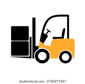 Icono de la carretilla elevadora, gráficas del Vector, ilustración.