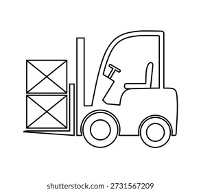 Icono de la carretilla elevadora, gráficas del Vector, ilustración.