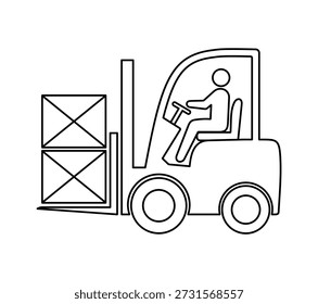 Icono de la carretilla elevadora, gráficas del Vector, ilustración.