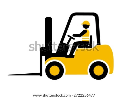 Forklift icon, vector graphics, illustration.
