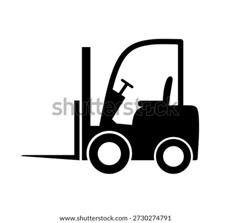 Forklift icon, vector graphics, illustration.