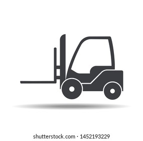Forklift icon. Vector illustration in flat style.