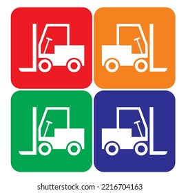 Forklift Icon Vector Illustration Isolated On A White Background

