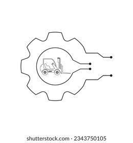 FORKLIFT ICON VECTOR ILLUSTRATION SYMBOL DESIGN