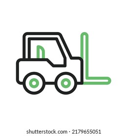 Gabelstapler Symbol, Vektorbild. Kann auch für Fahrzeuge verwendet werden. Geeignet für mobile Apps, Web-Apps und Printmedien.