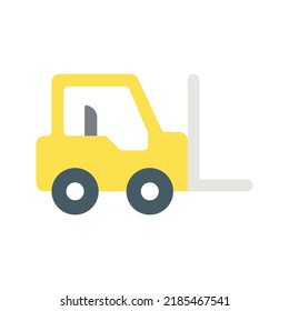 Imagen vectorial del icono de elevación de la horquilla. También se puede utilizar para vehículos. Adecuado para aplicaciones móviles, aplicaciones web y medios impresos.