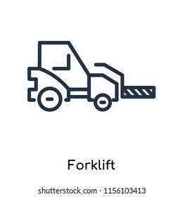 Forklift icon vector isolated on white background, Forklift transparent sign , thin symbols or lined elements in outline style