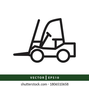 Forklift icon vector logo design template