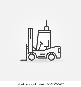 Forklift icon - vector minimal symbol or logo element in thin line style